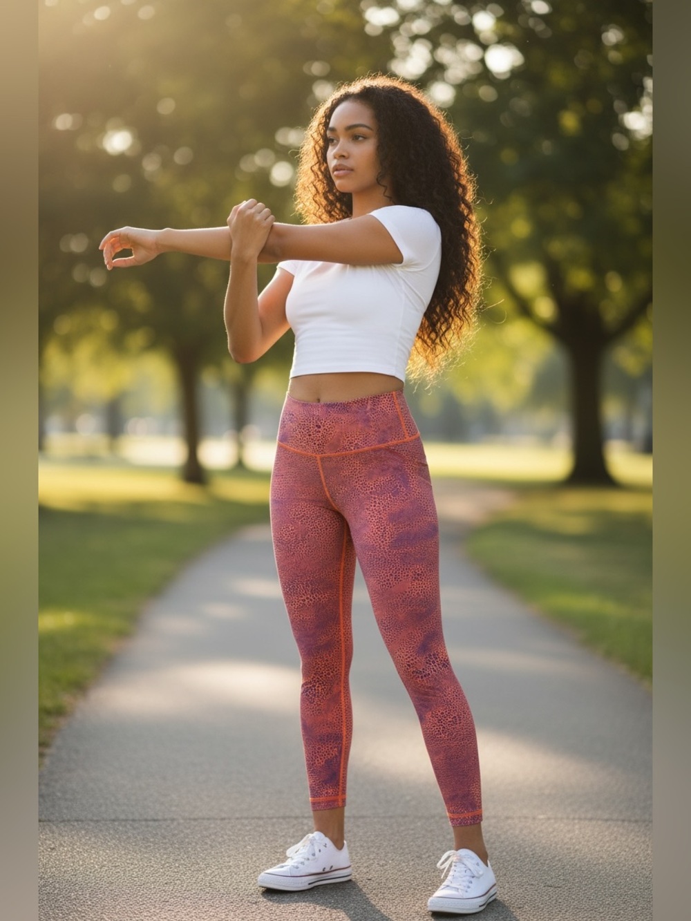 Lululemon Athletica Orange‎ Patterned Leggings